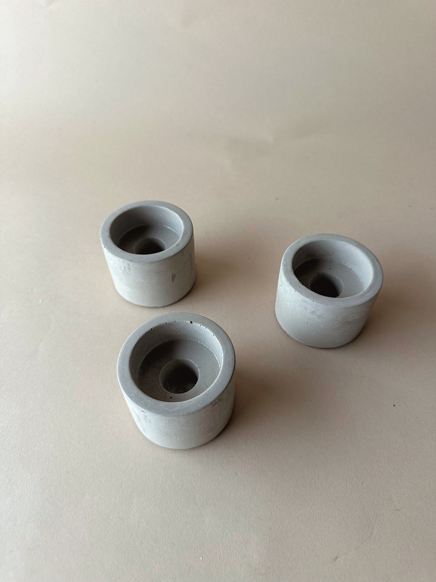 Concrete candlestick holders