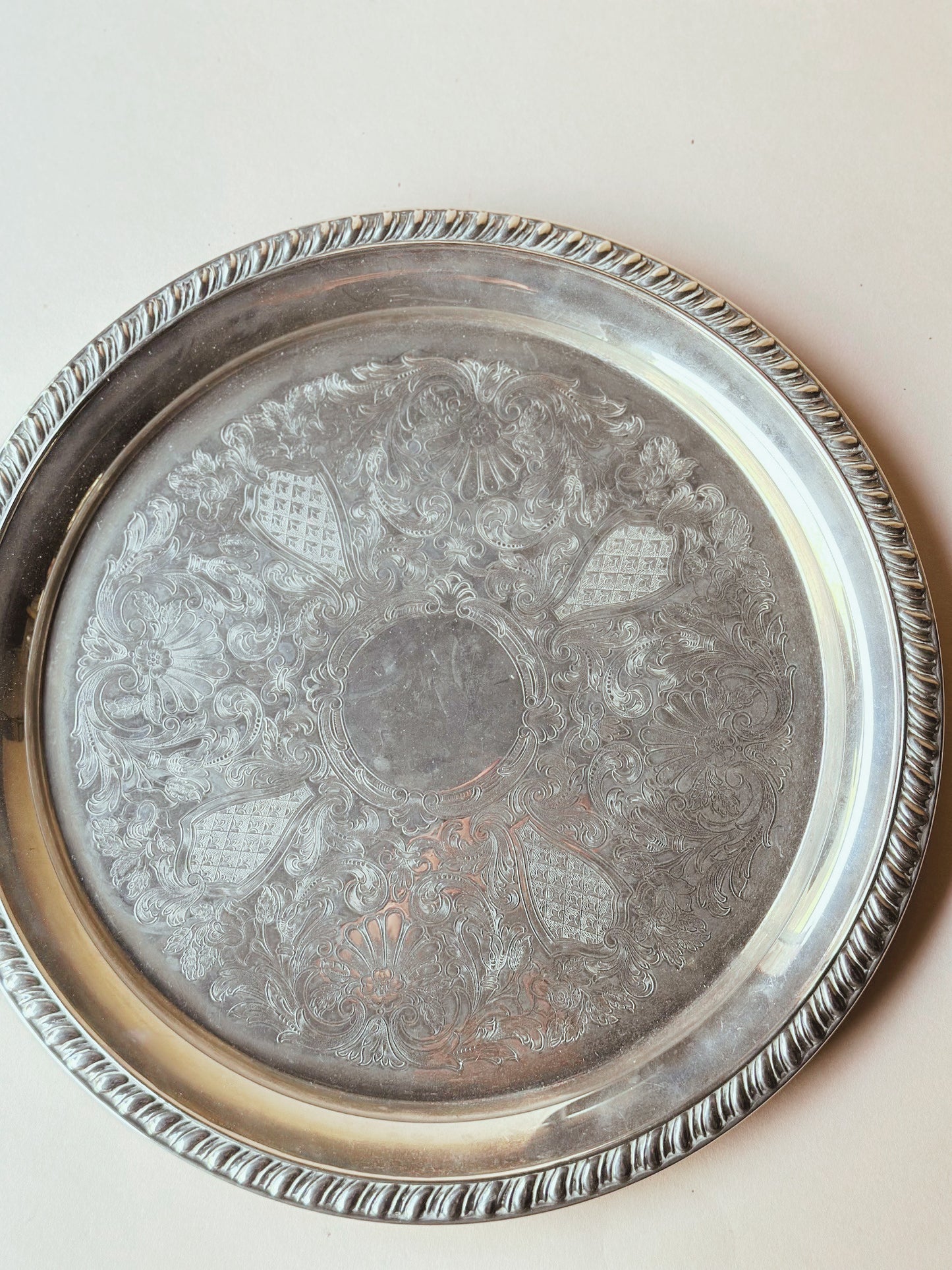 Silver vintage tray ~ medium