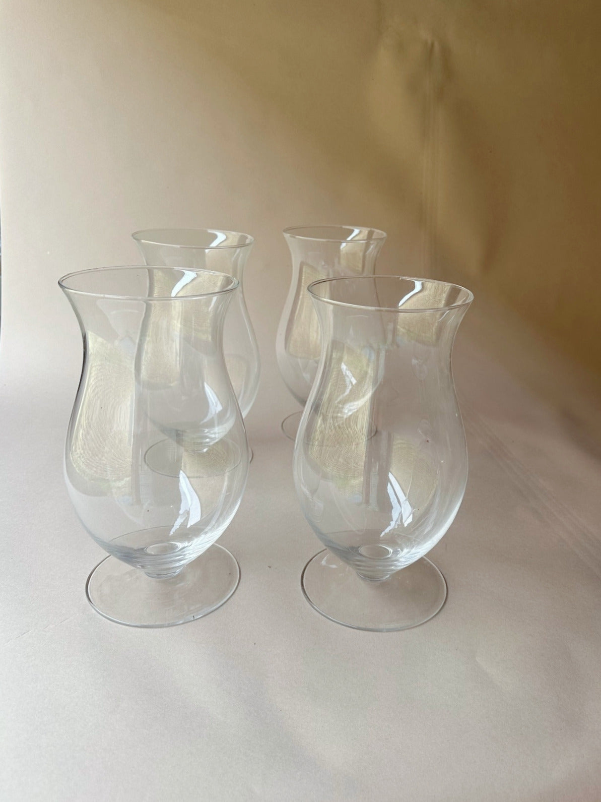 Curved glass hurricane lamps ~ Small