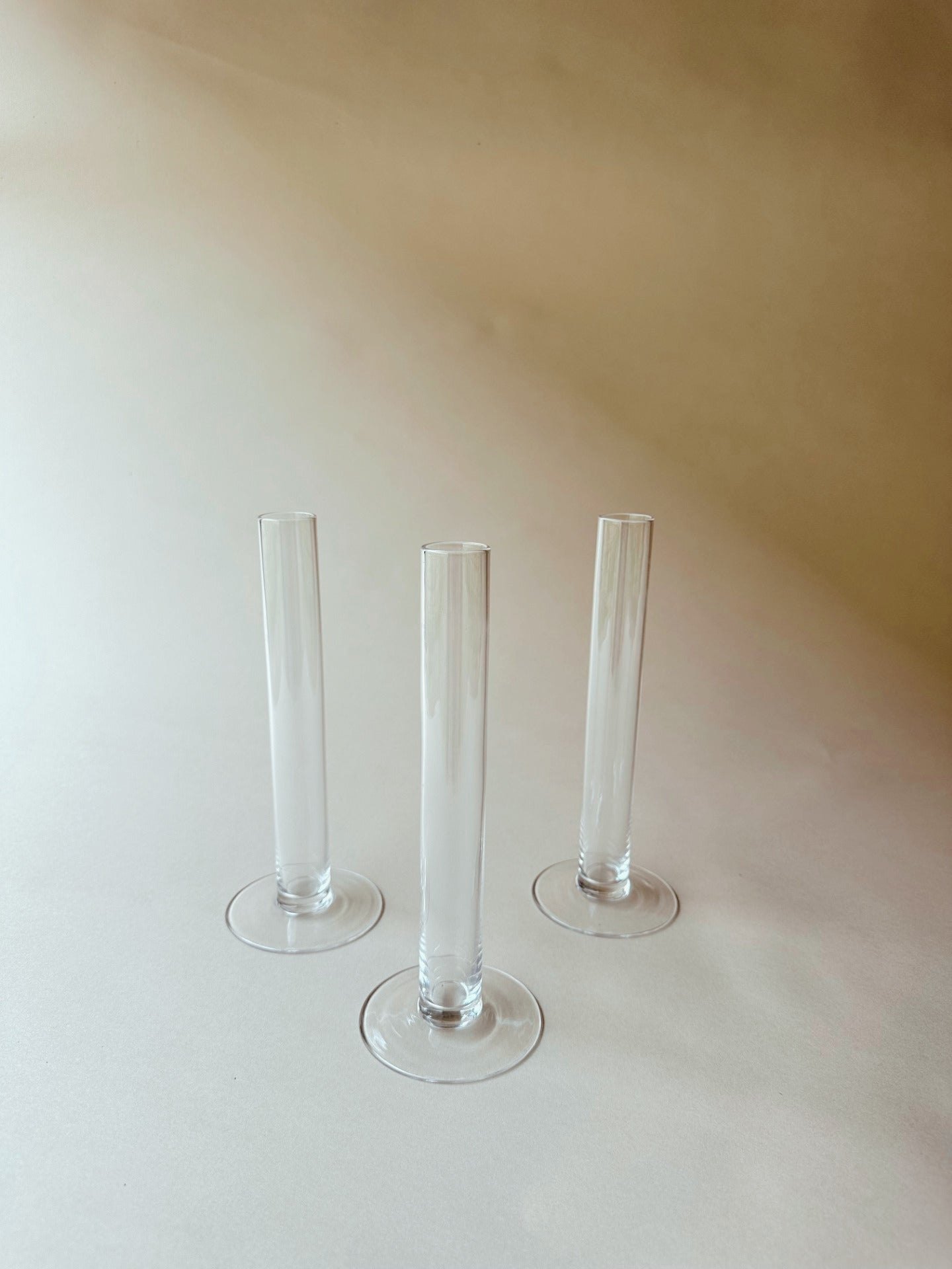 Footed glass bud vase ~ tall