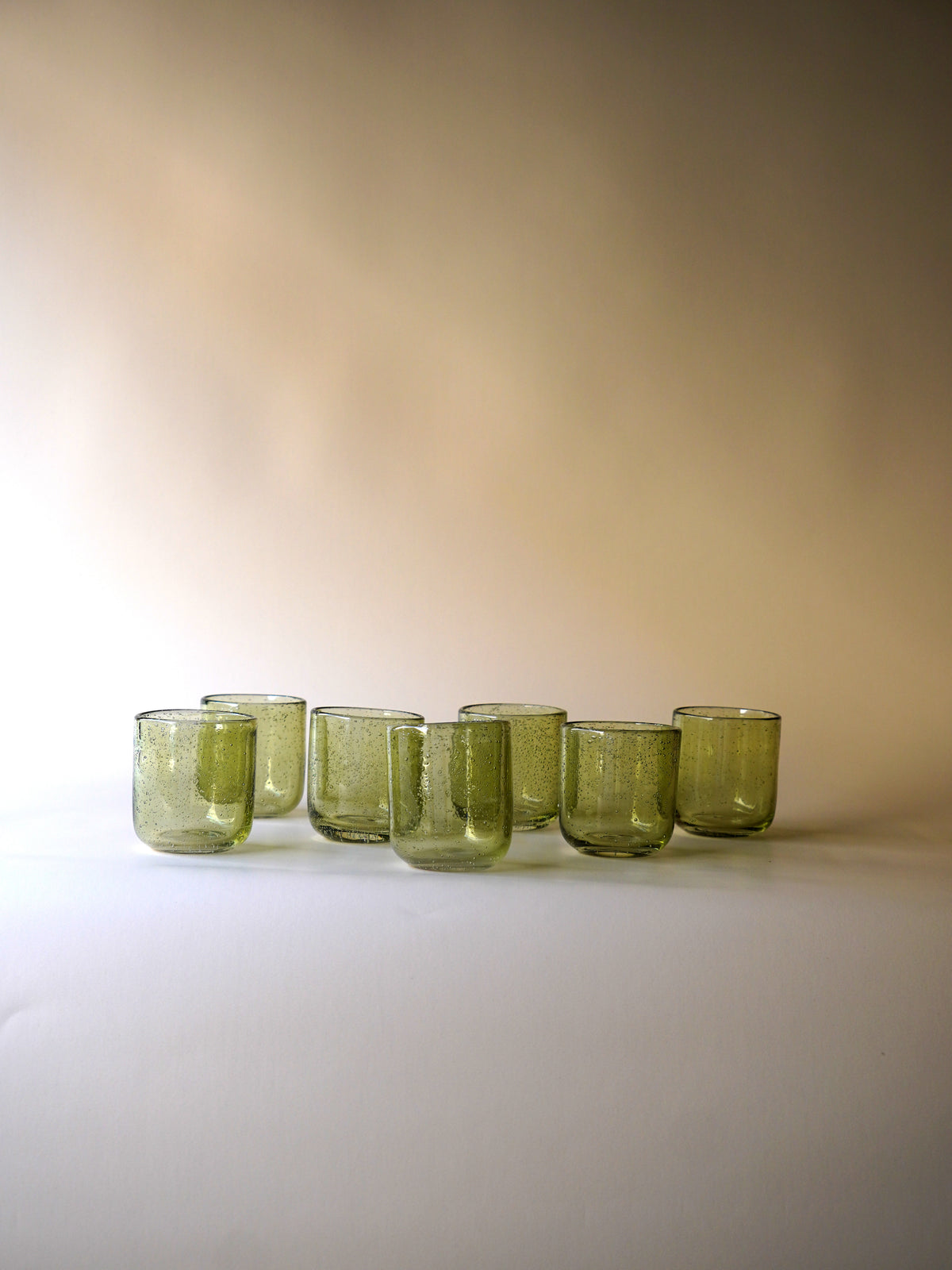 Green bubble water glass