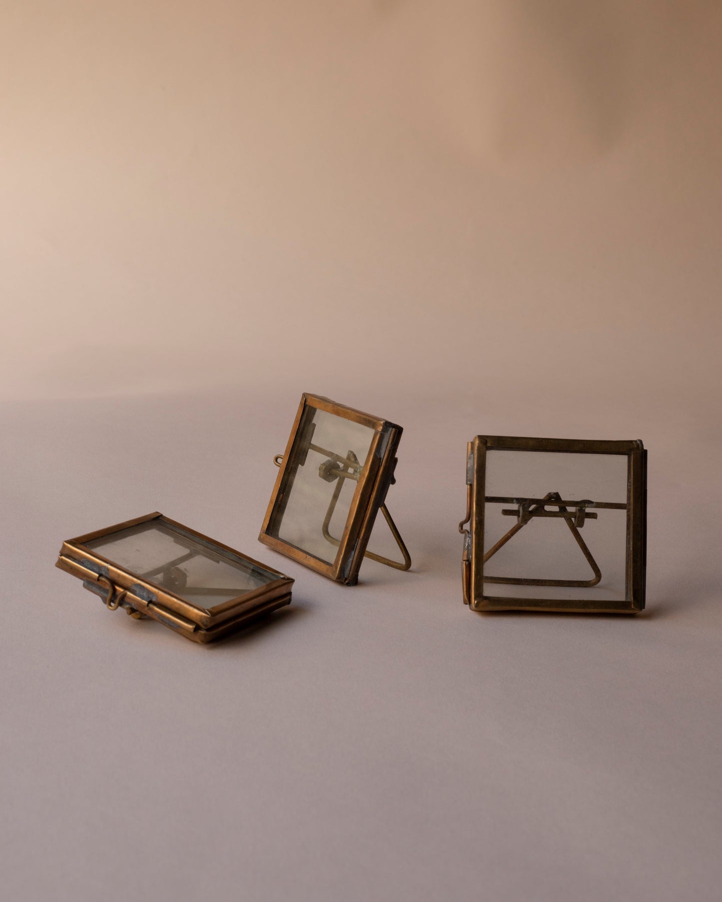 Tiny brass place card frames