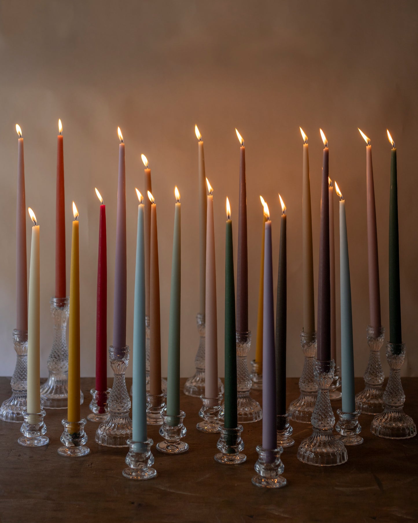 White taper dinner candles