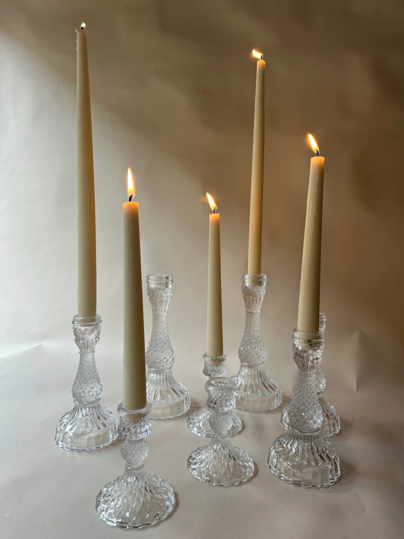 Cut glass candlesticks