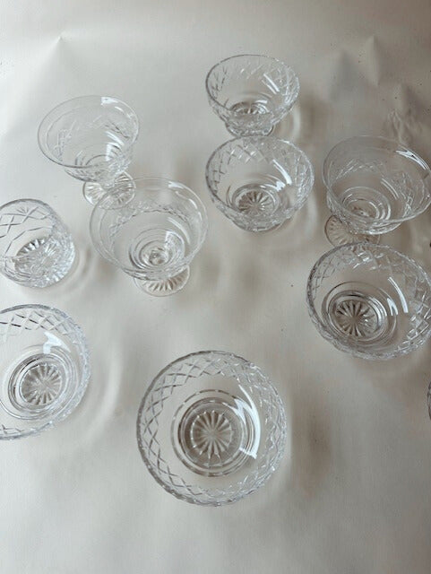Cut glass stemmed bowls
