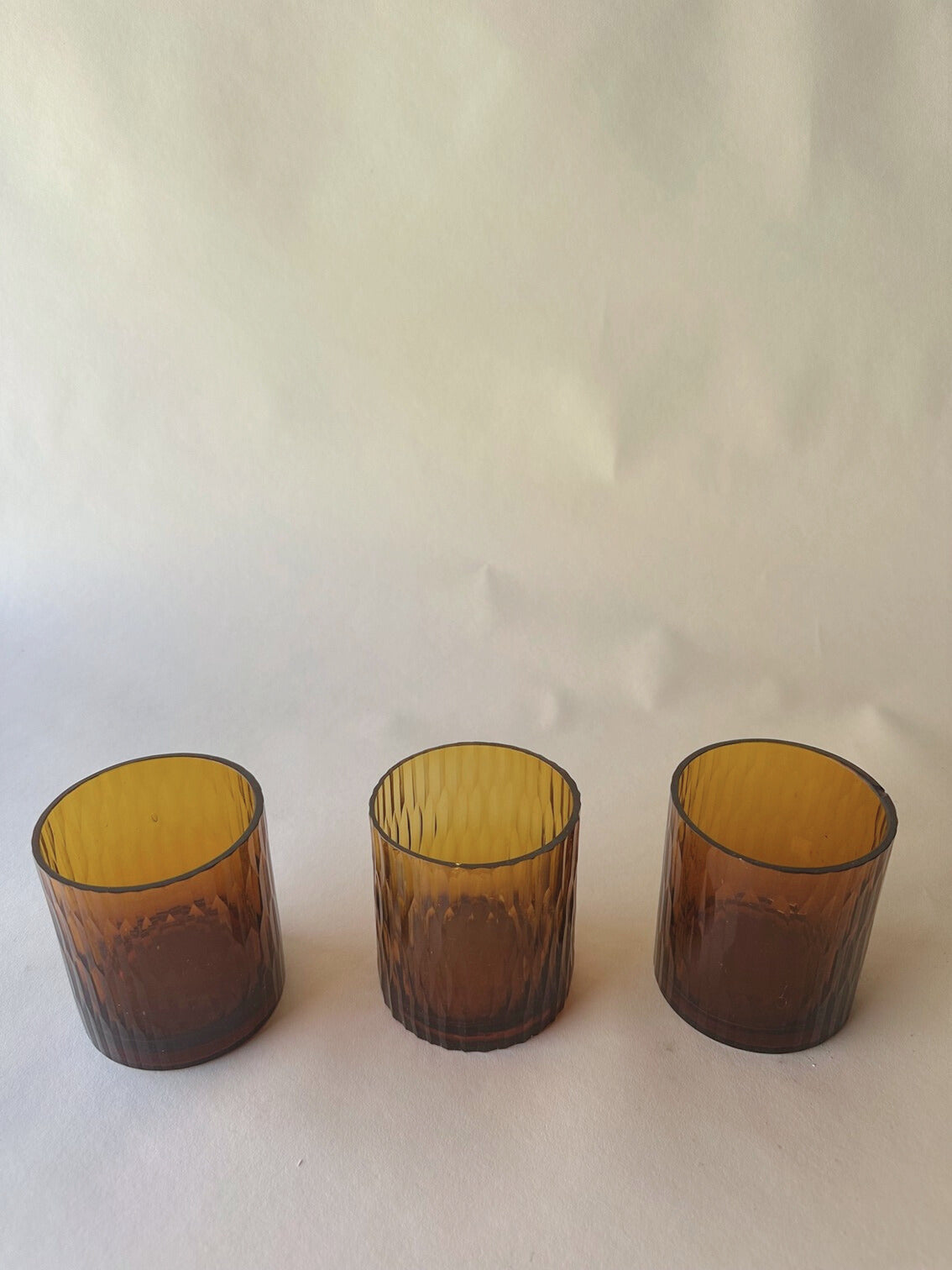 Cut glass amber tumblers