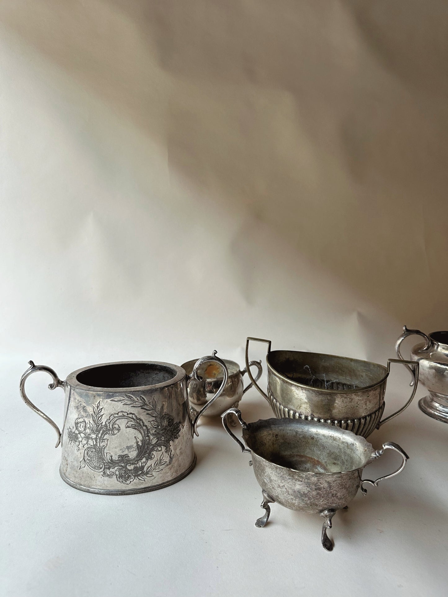 Silver plated handle pots