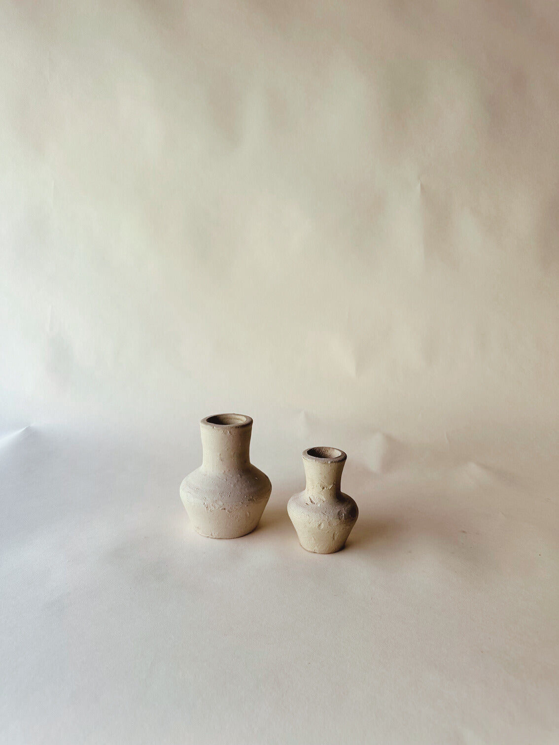 White meadow pottery bud vases ~ small