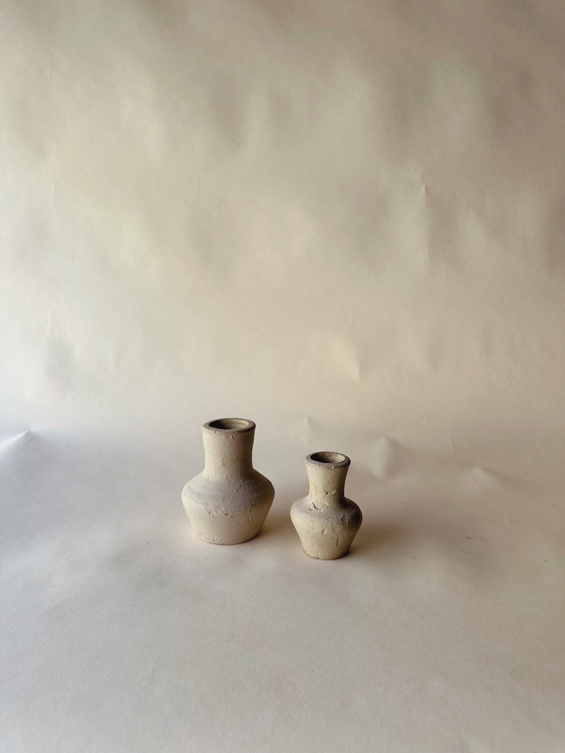 White meadow pottery bud vases ~ medium