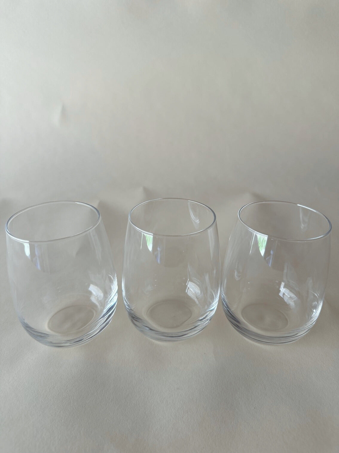 Plain glass water tumblers