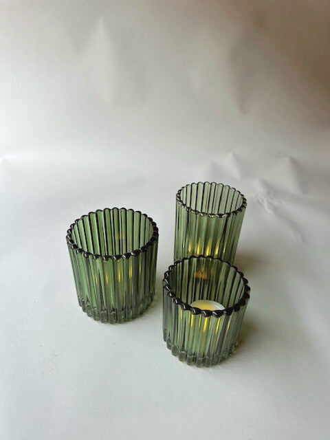 Ribbed pine tumblers
