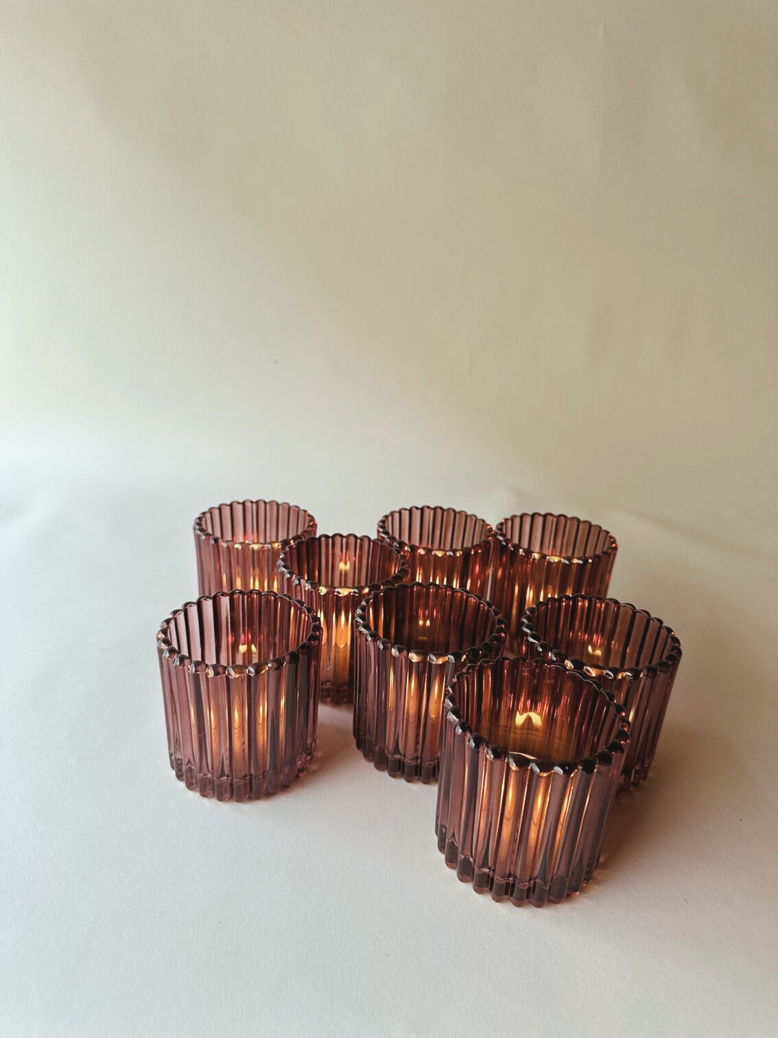 Ribbed amethyst tumblers
