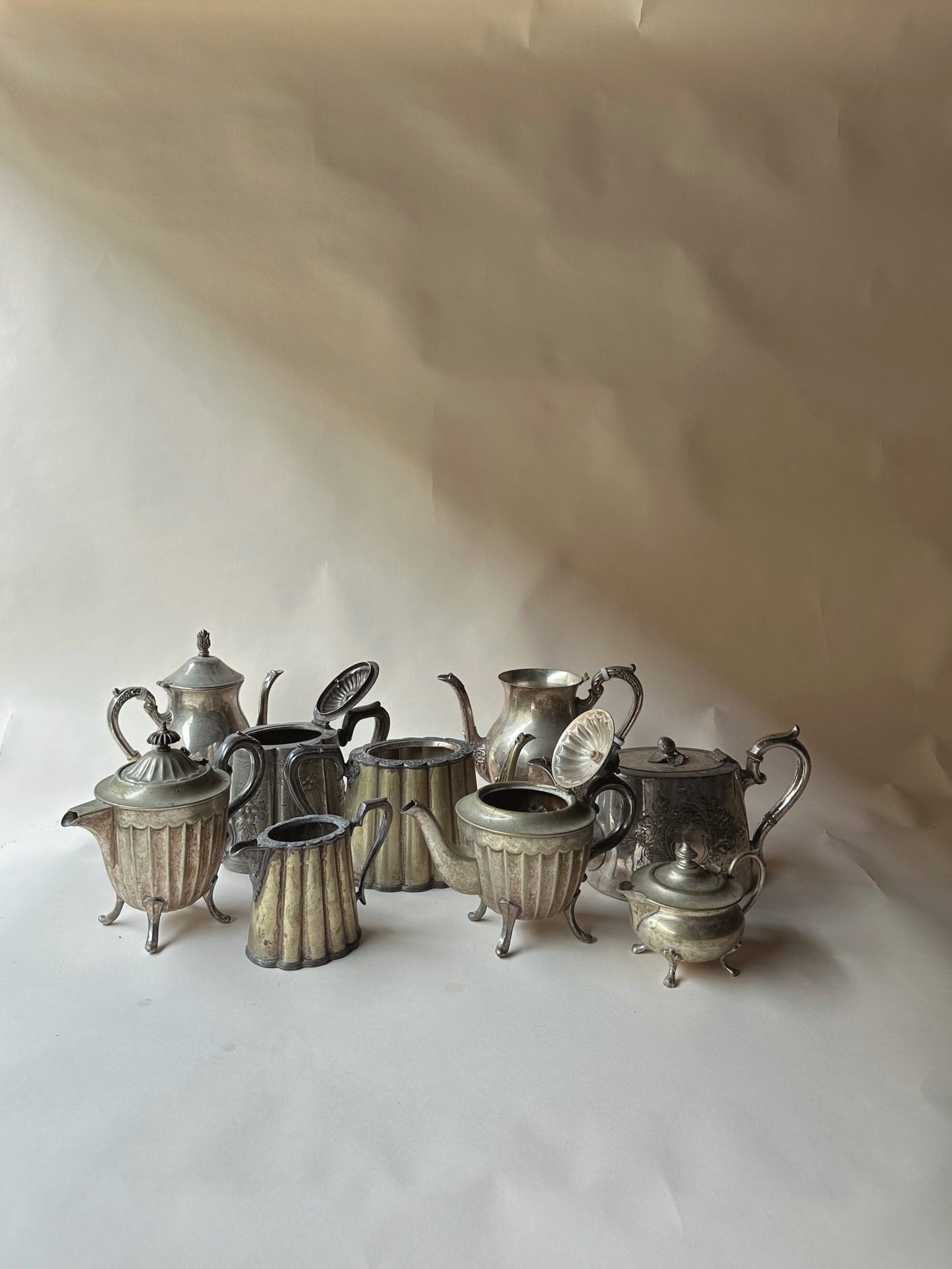 Regency silver plated teapots