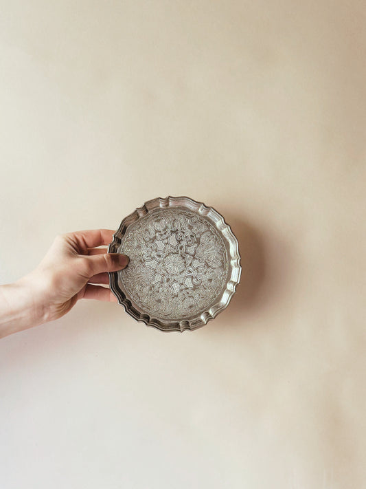 Silver vintage tray ~ mini
