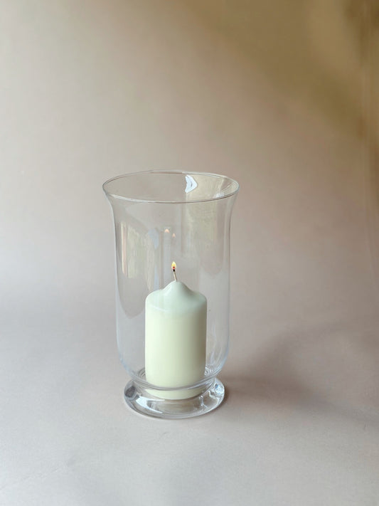 Glass hurricane lamps