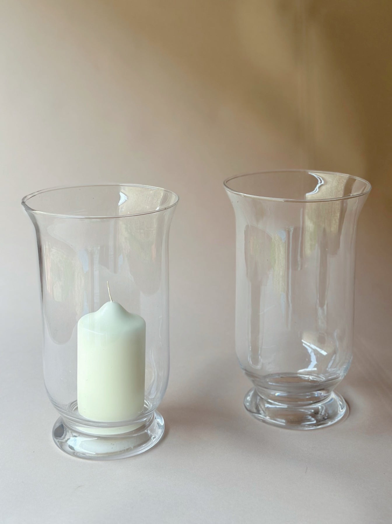 Glass hurricane lamps