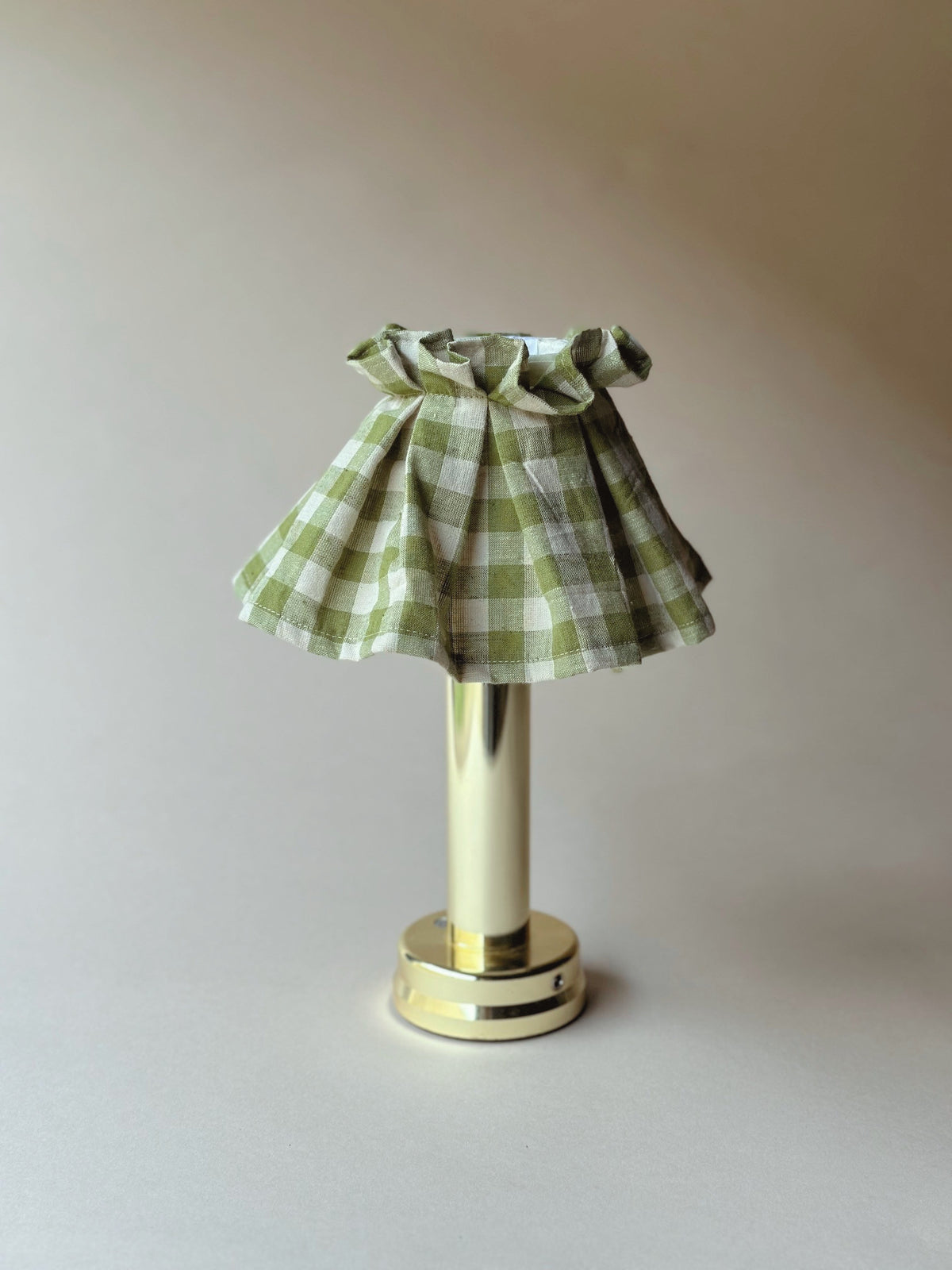 Portable table lamp shades ~ green gingham