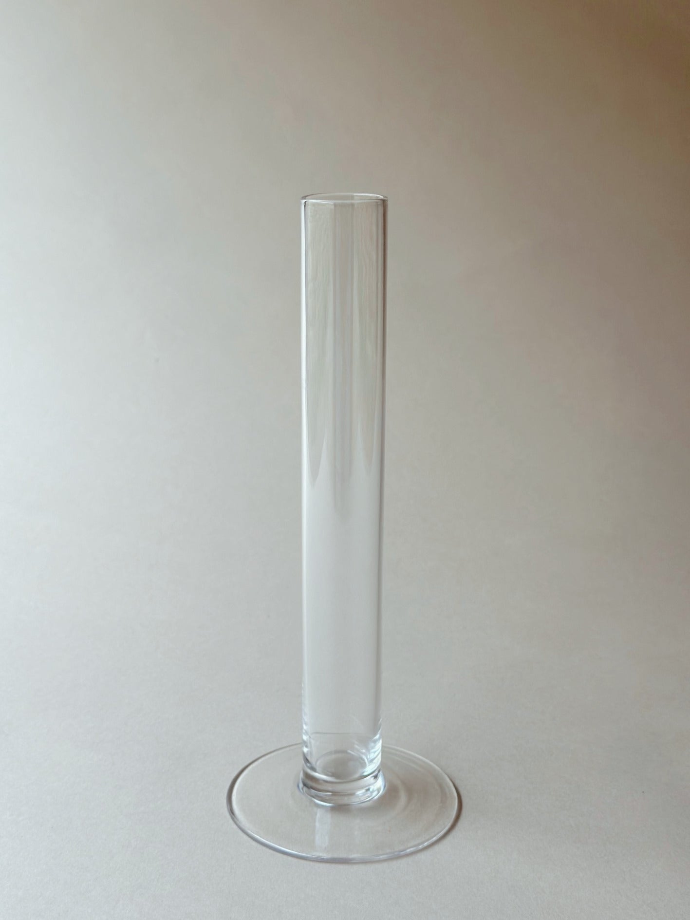 Footed glass bud vase ~ tall
