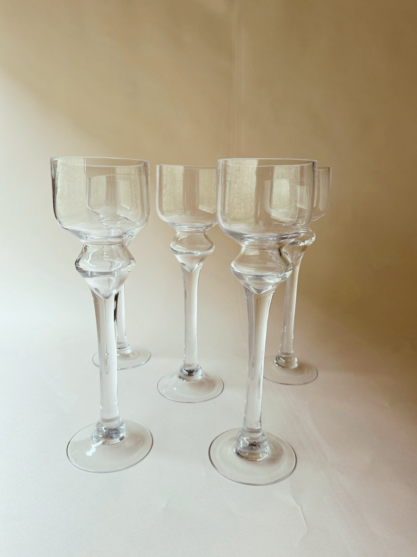 Footed glass curved cylinder ~ tall