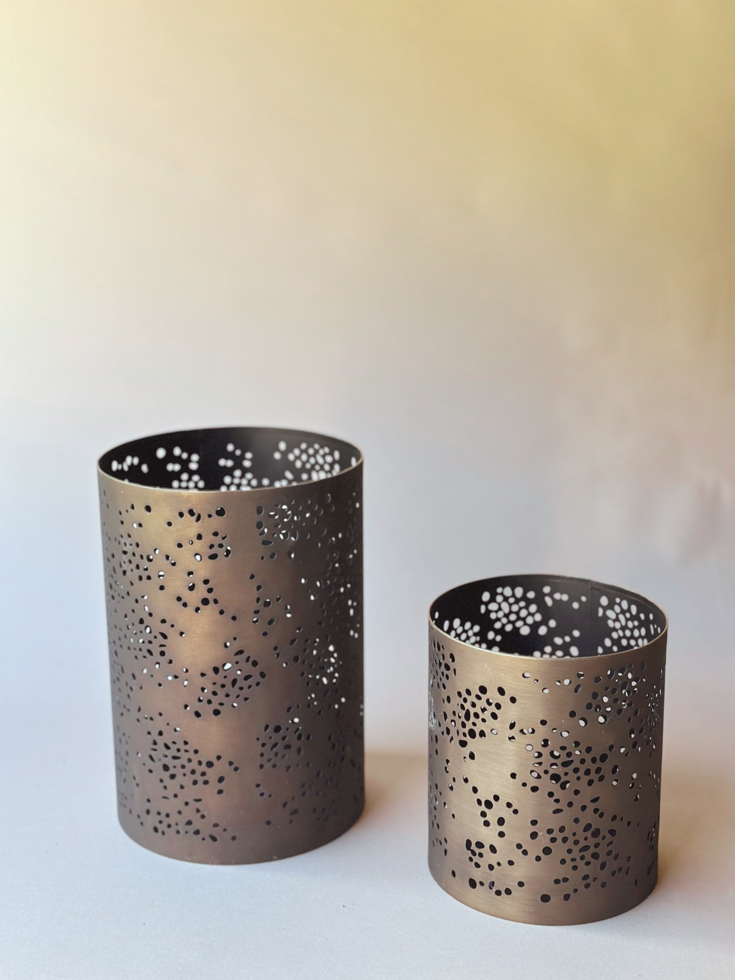 Antique brown metal lanterns