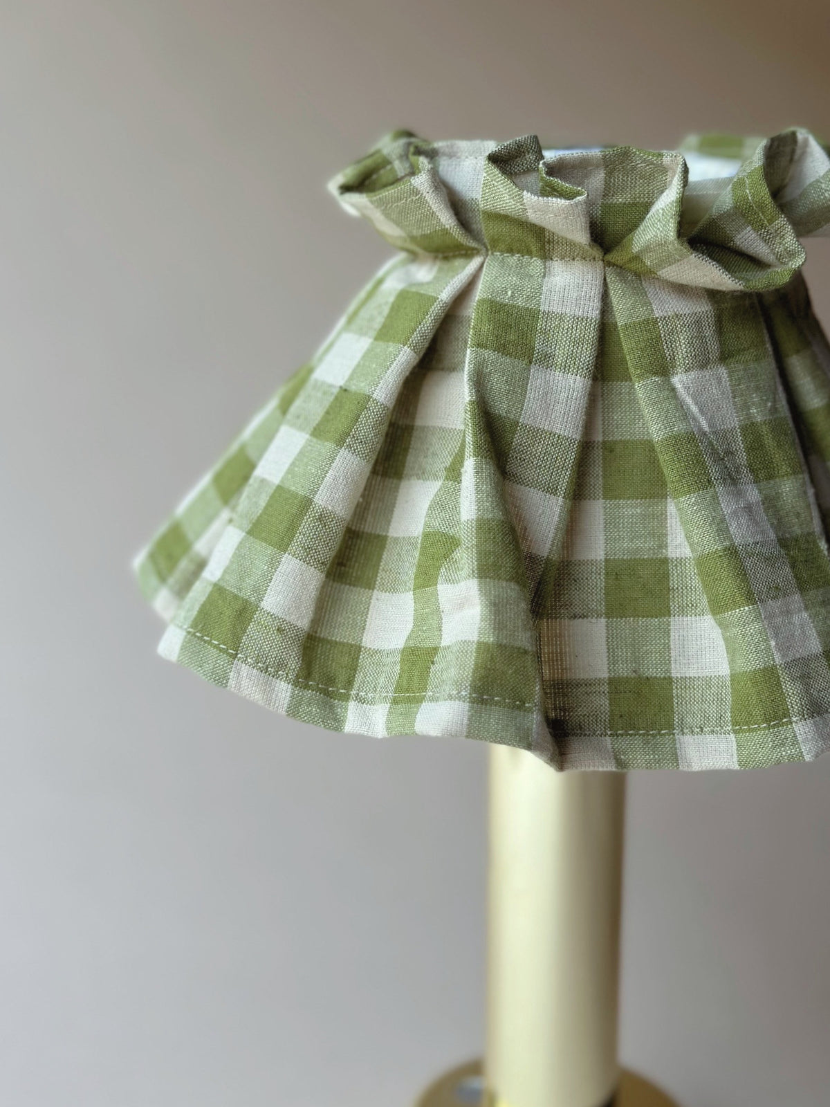 Portable table lamp shades ~ green gingham