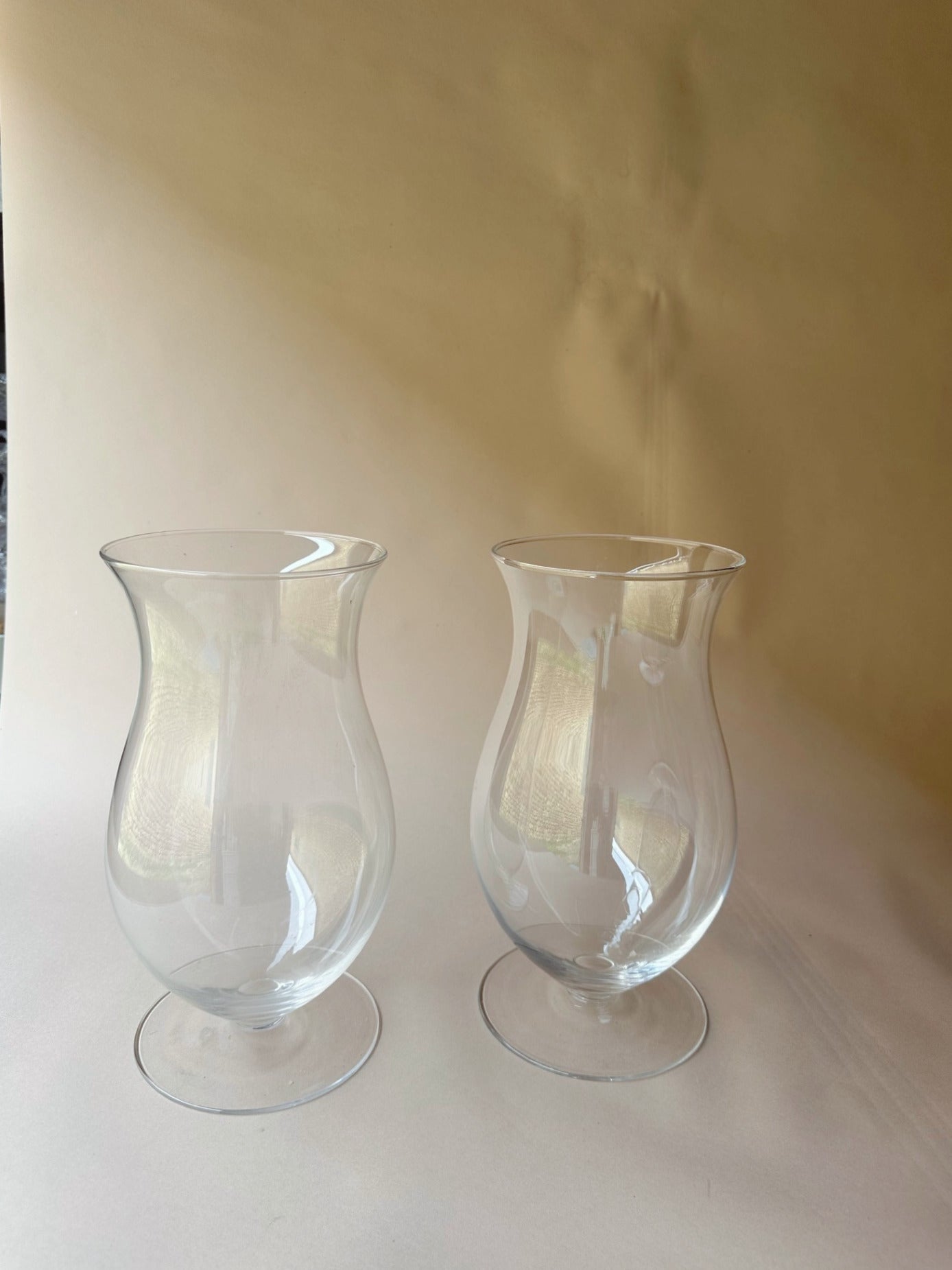 Curved glass hurricane lamps ~ Large