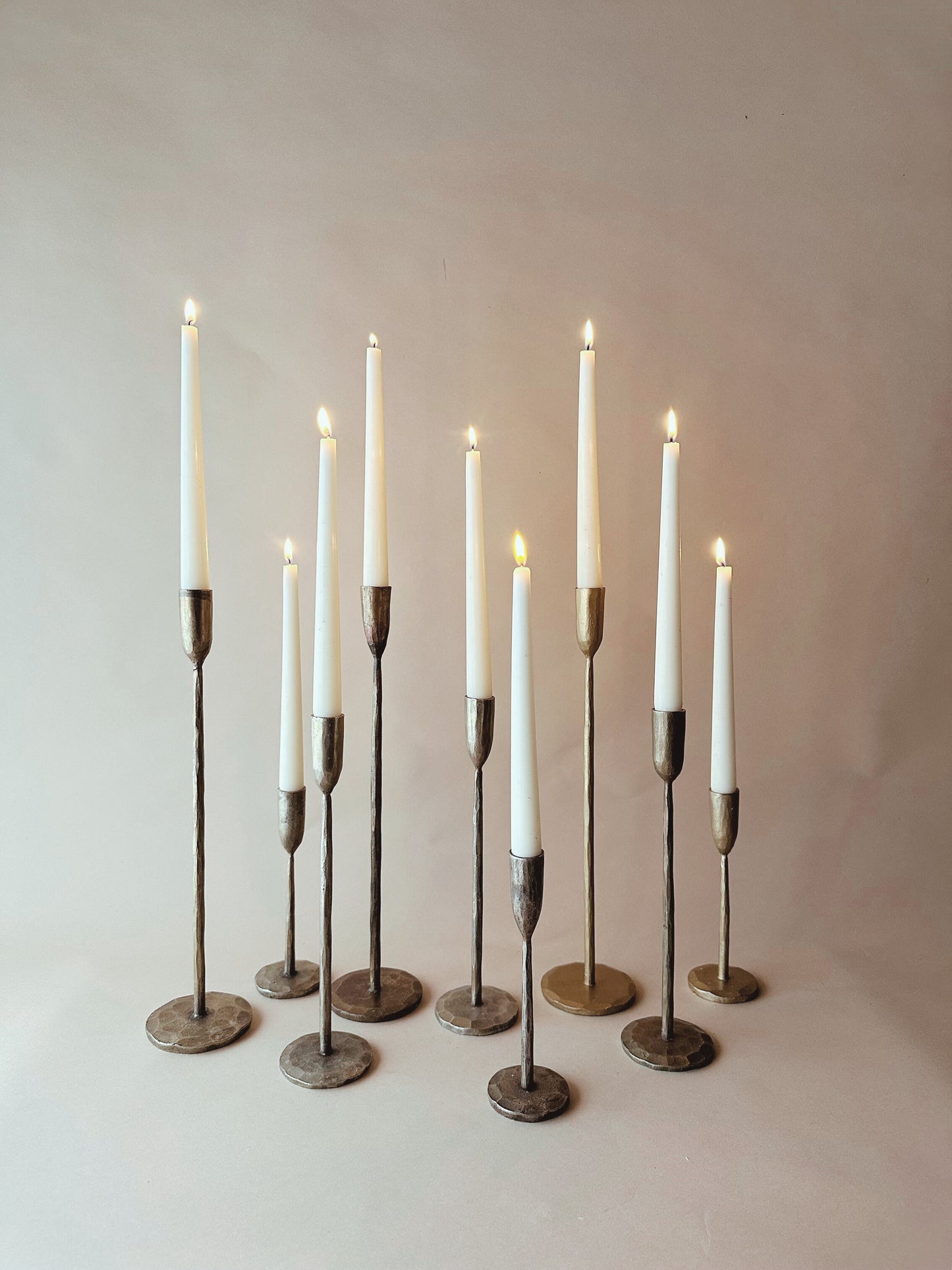 Brass contemporary candle sticks