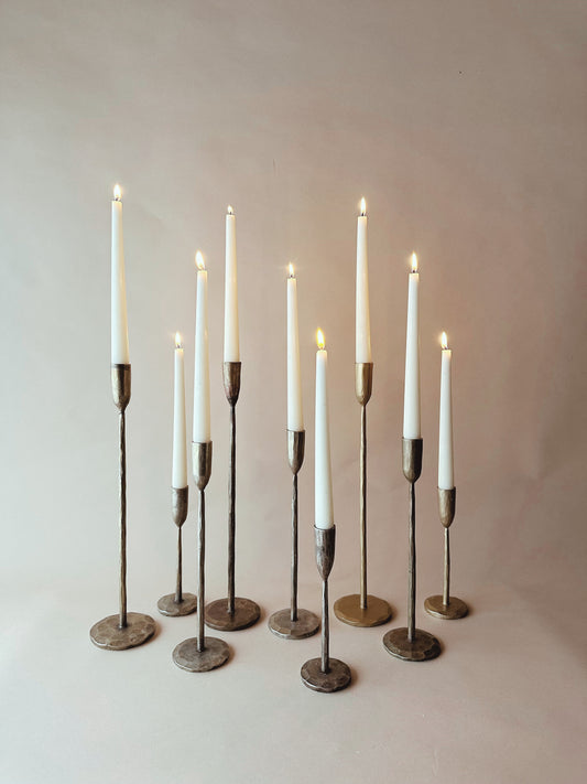Brass contemporary candle sticks
