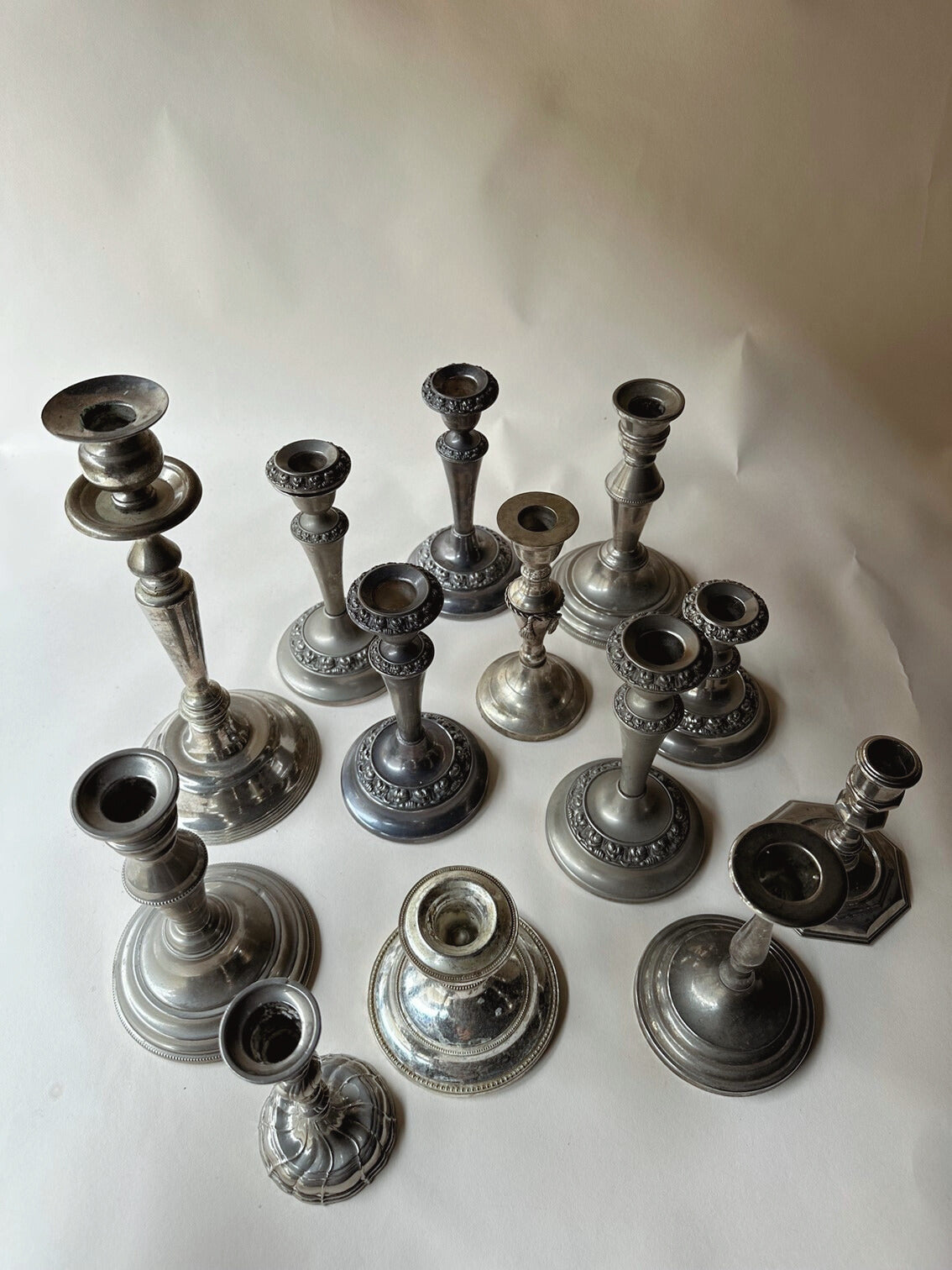 silver plated single candlesticks
