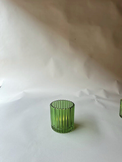 Ribbed pea green tumblers