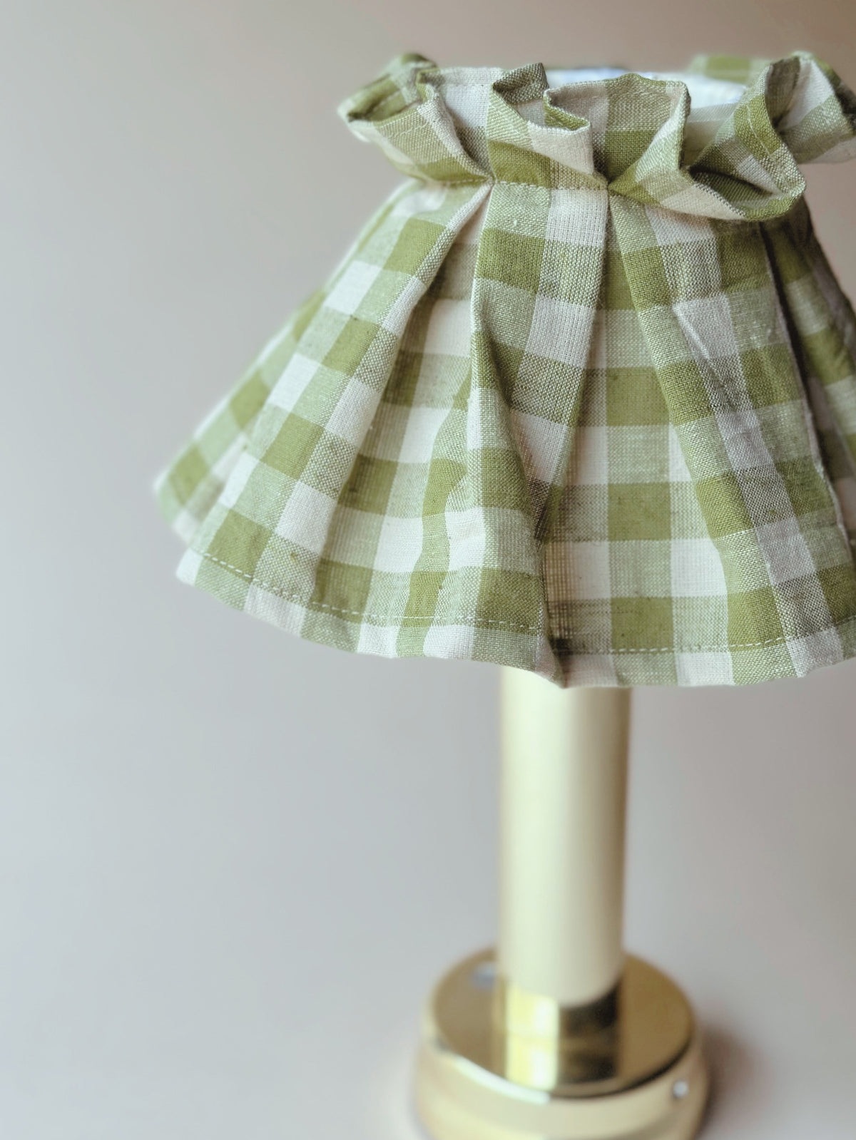 Portable table lamp shades ~ green gingham