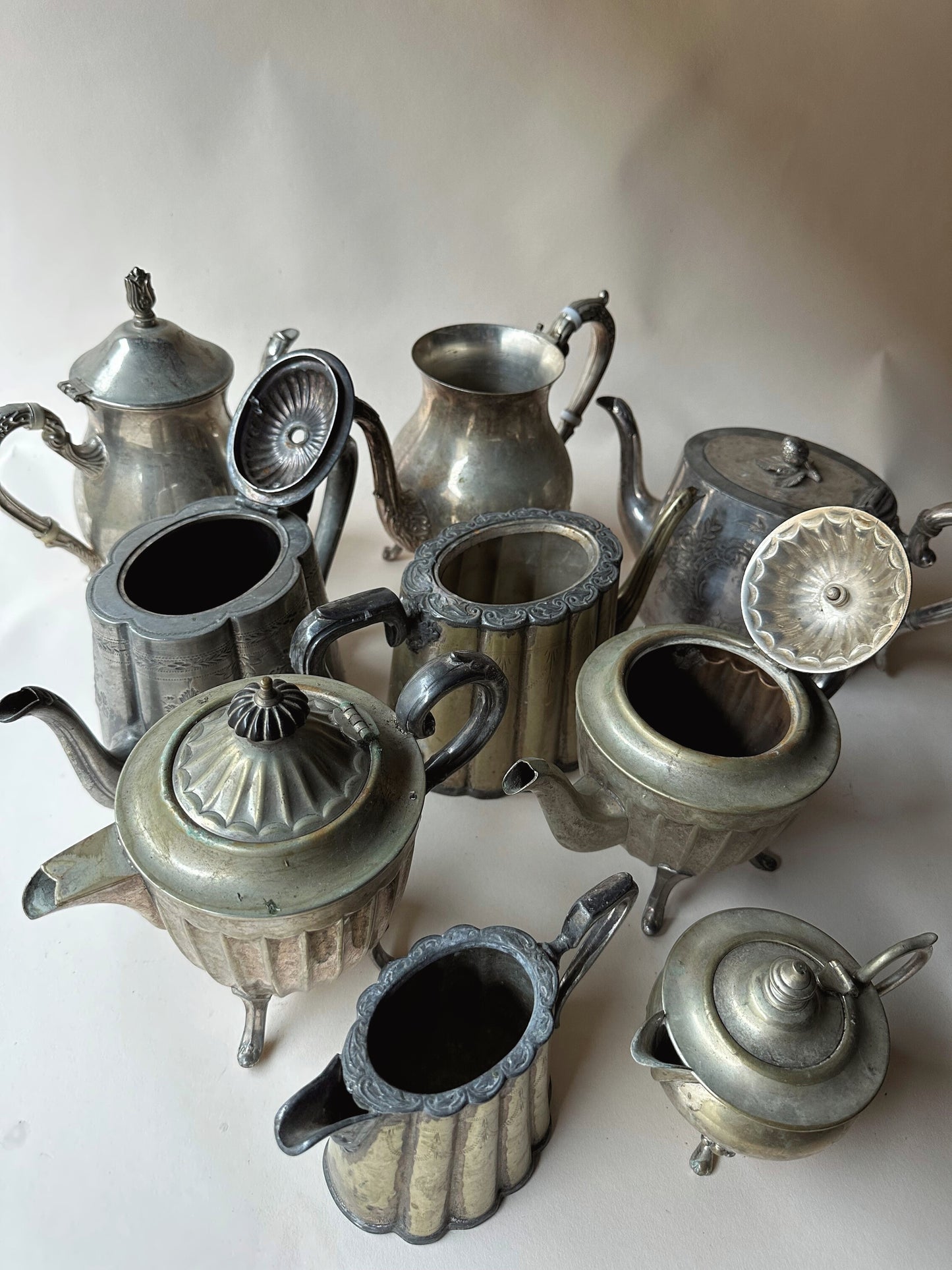 Regency silver plated teapots