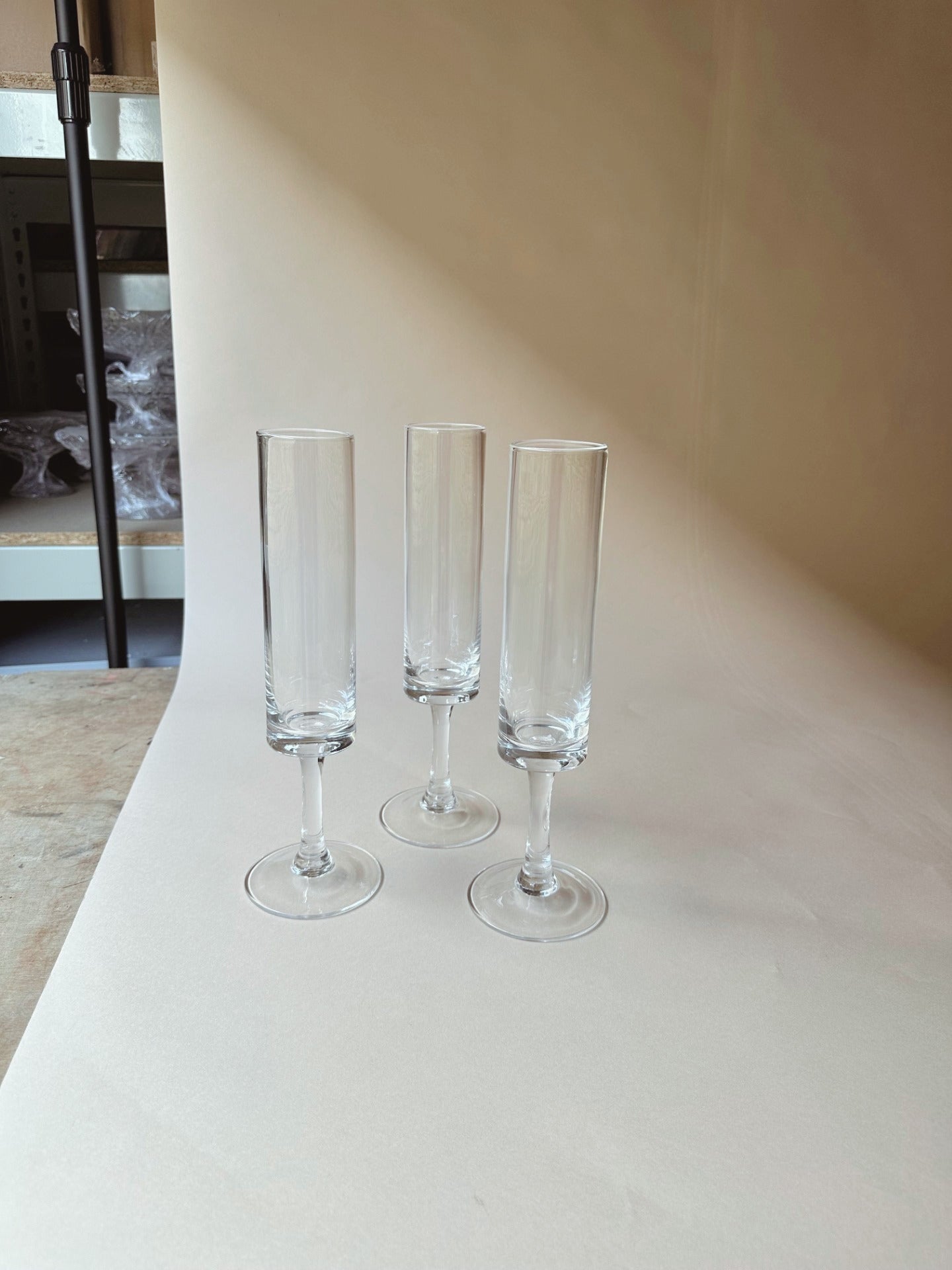 Slim footed glass cylinders