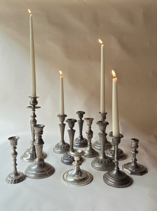 silver plated single candlesticks