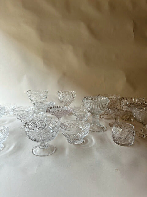 Cut glass stemmed bowls