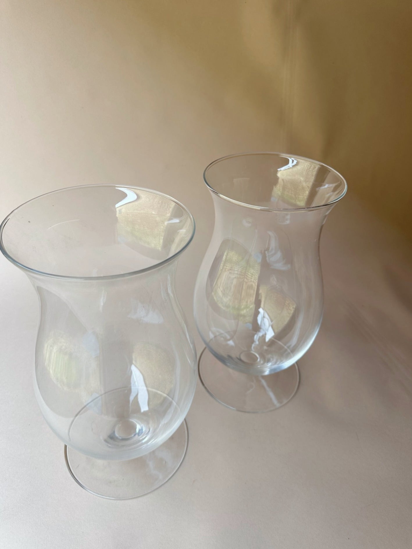 Curved glass hurricane lamps ~ Large