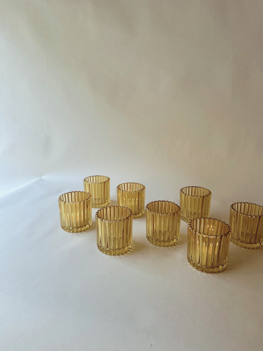 Pale tangerine ribbed votives
