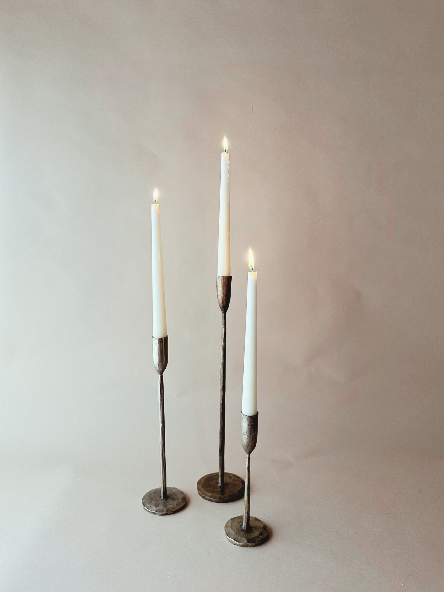 Brass contemporary candle sticks