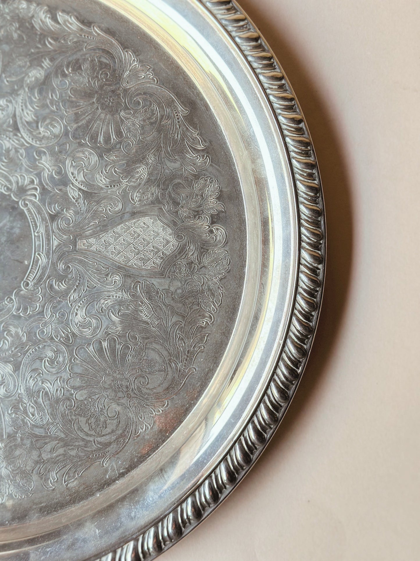 Silver vintage tray ~ medium