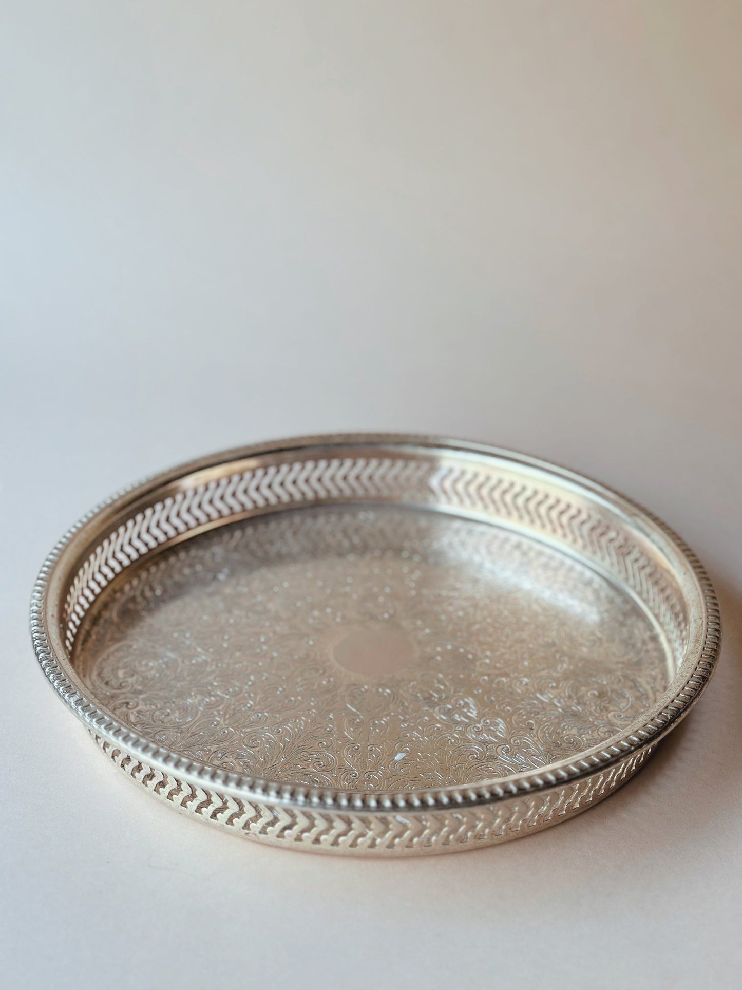 Silver vintage drinks tray ~ medium #2