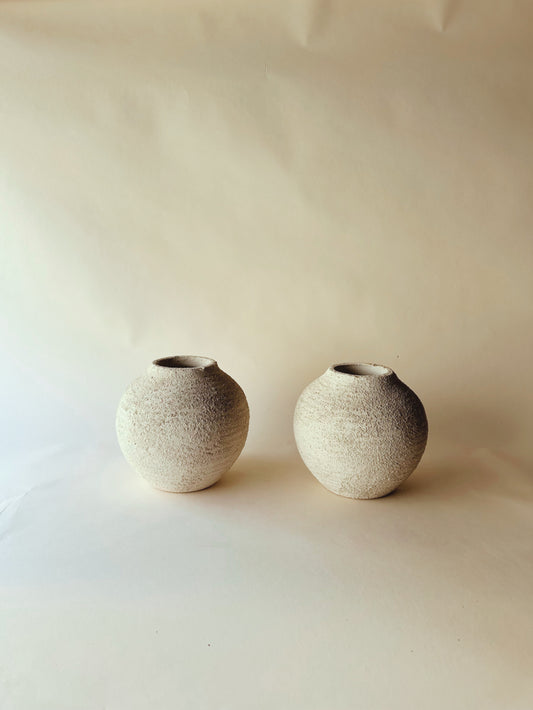 Textured moon vases