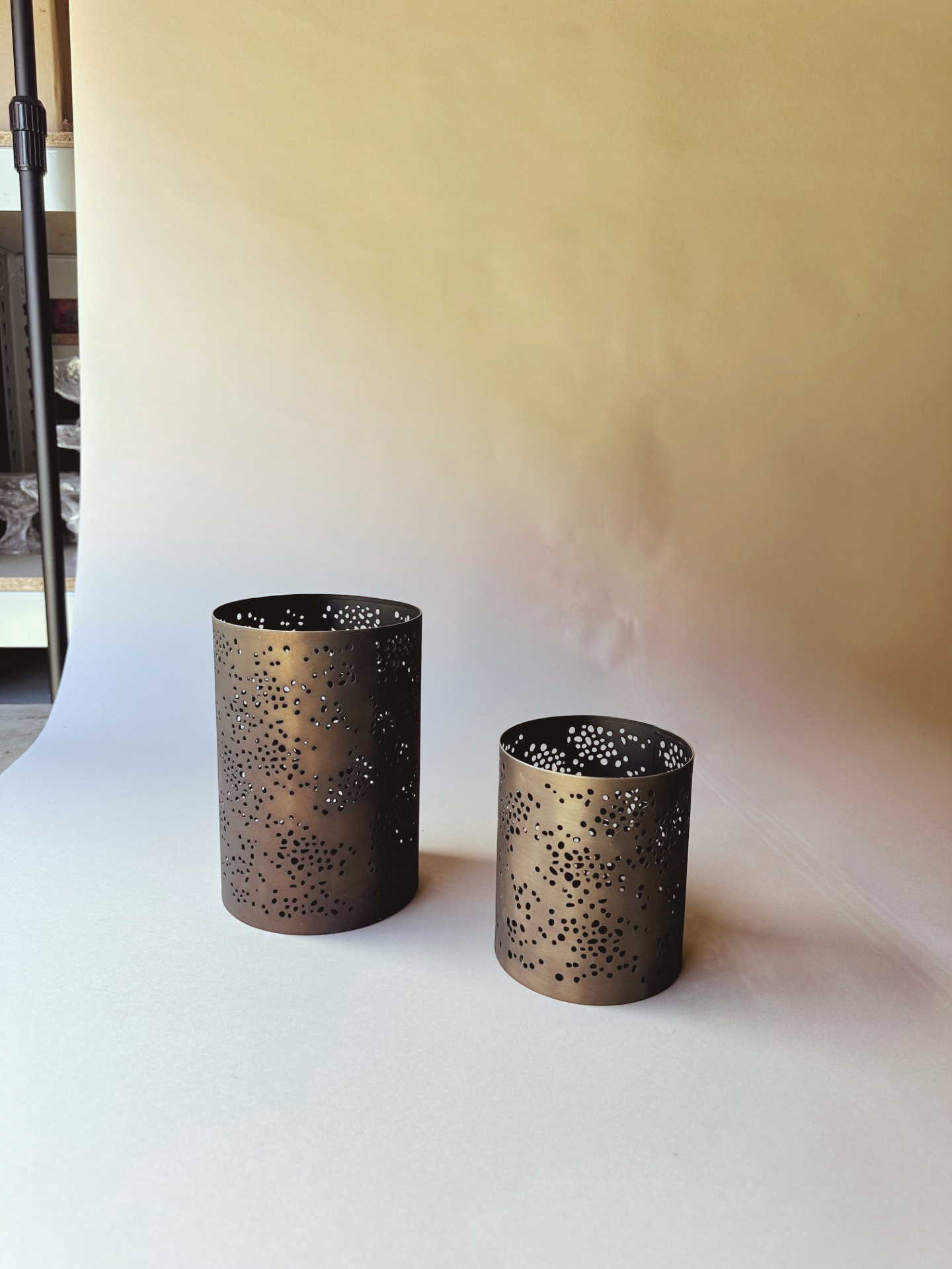 Antique brown metal lanterns