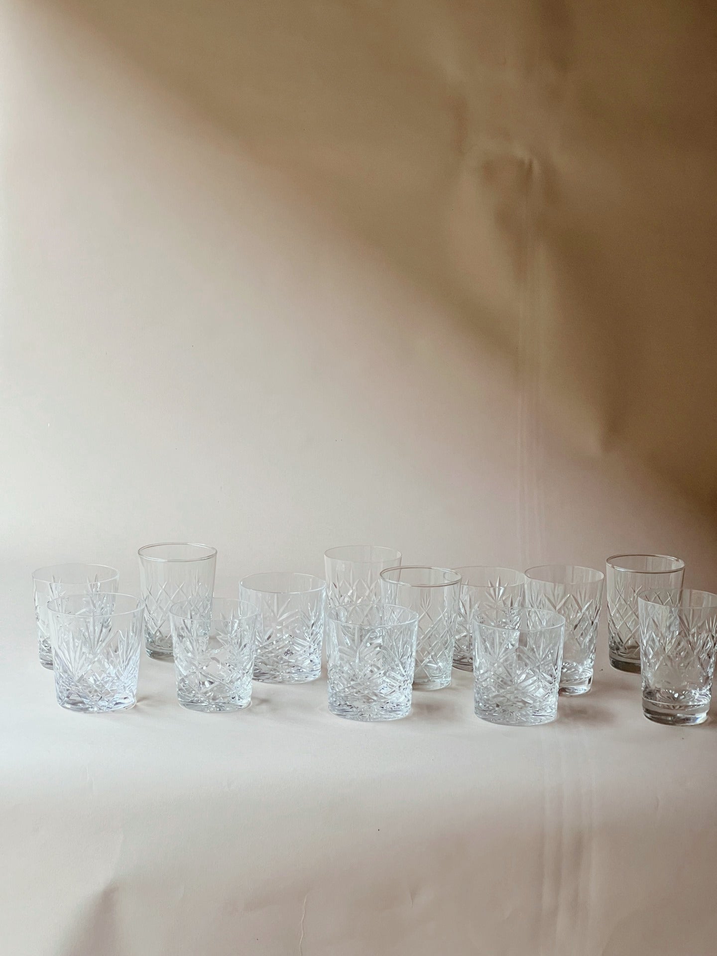 Mixed cut glass tumblers