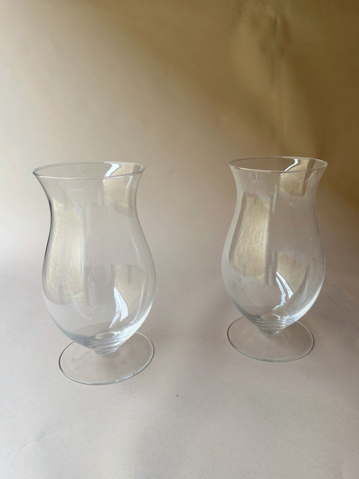 Curved glass hurricane lamps ~ Small
