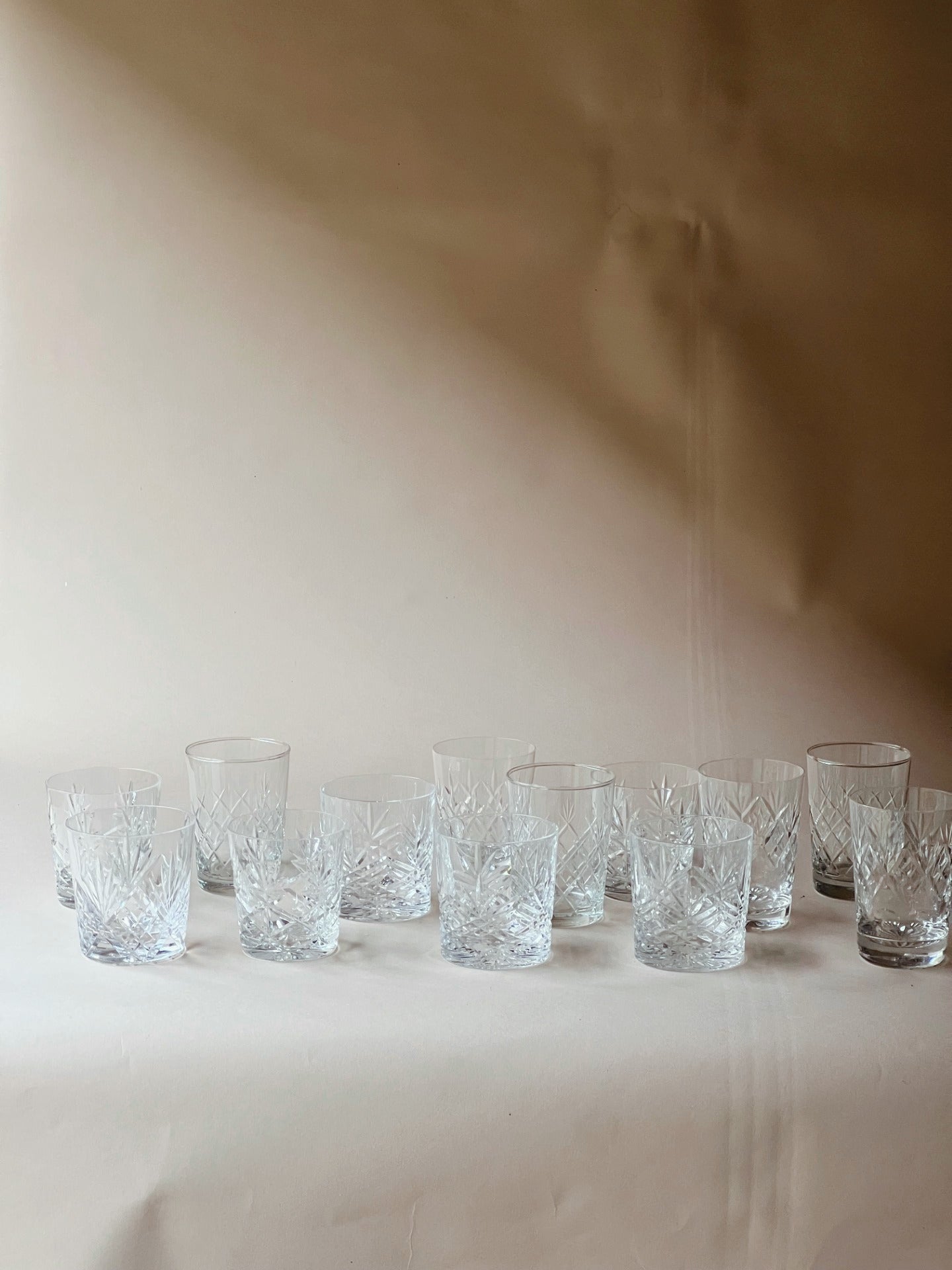Mixed cut glass tumblers