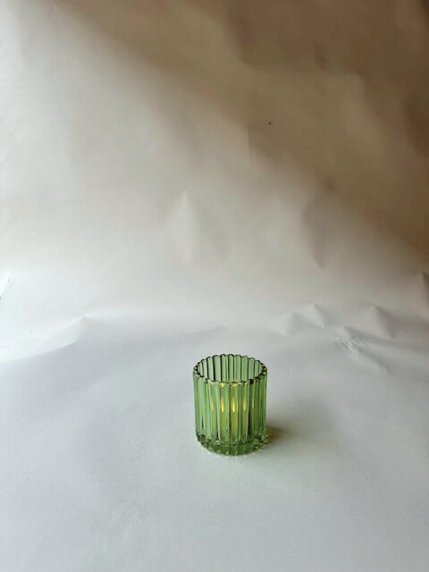 Ribbed pea green tumblers