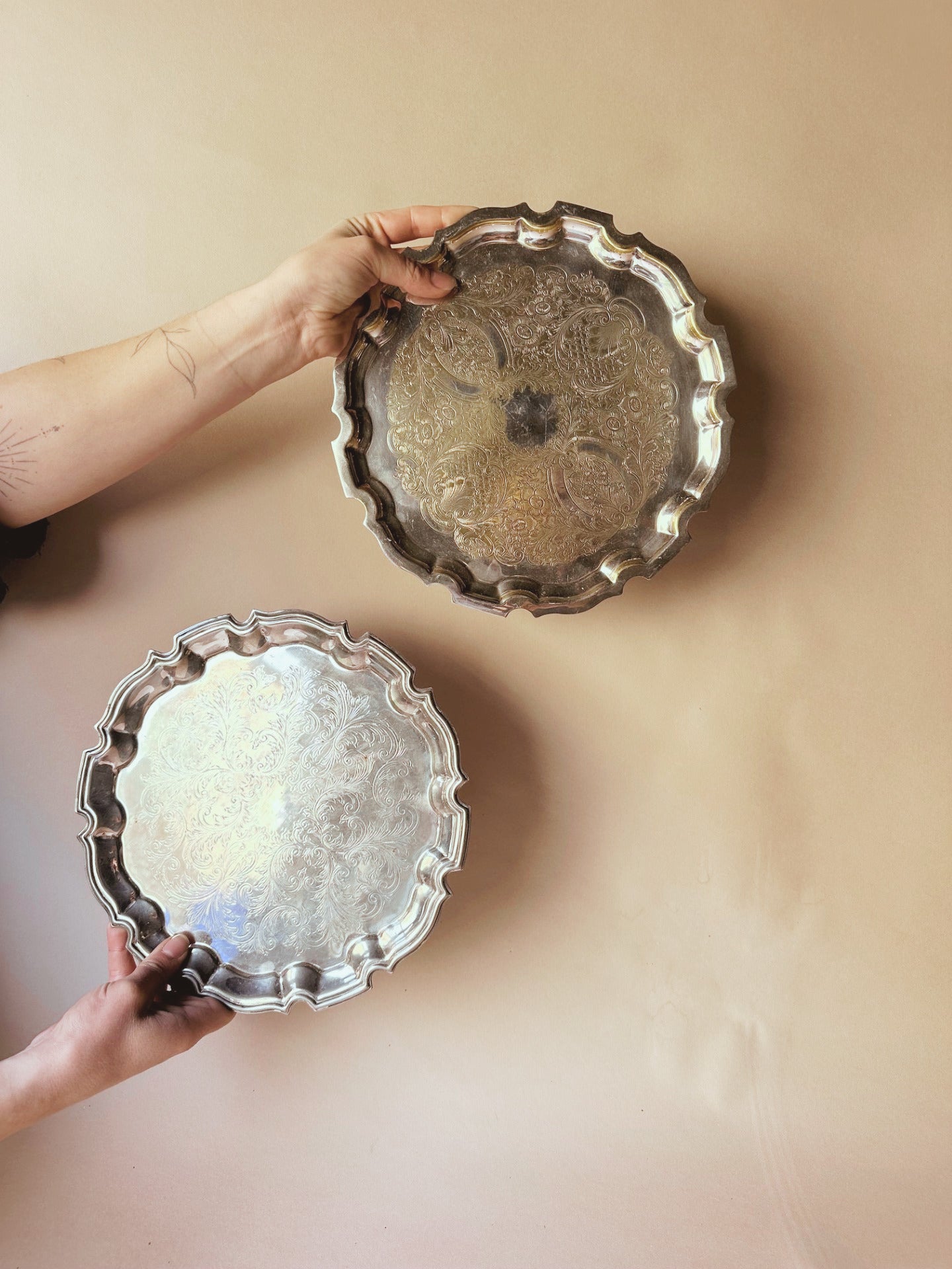 Silver vintage tray ~ medium