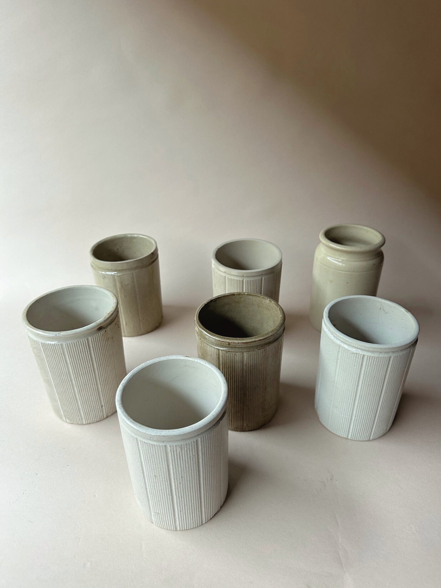 Vintage clay tumblers ~ large