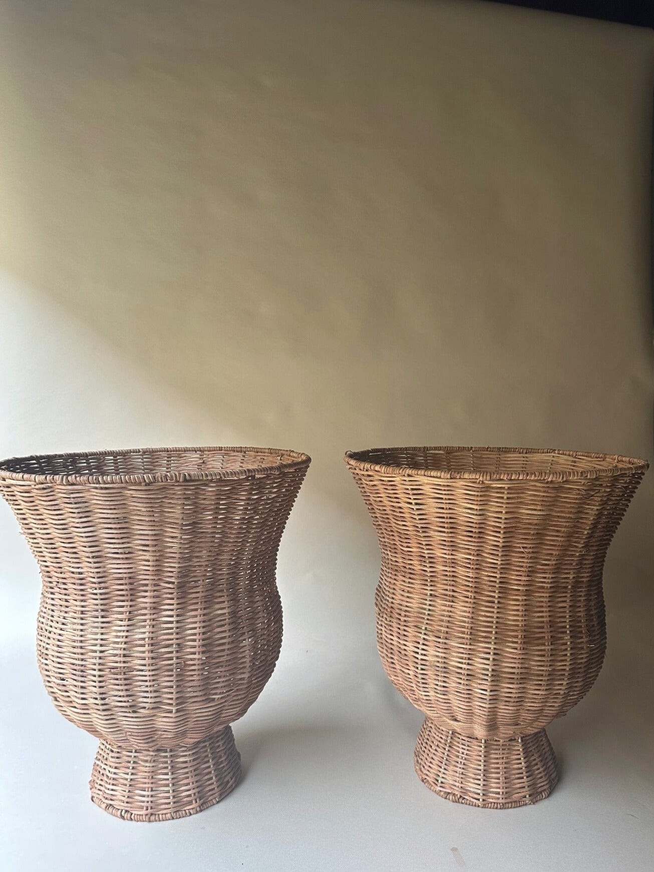Rattan urns