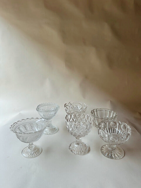 Cut glass stemmed bowls